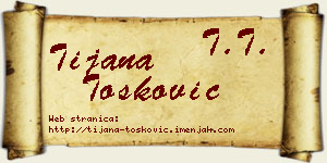 Tijana Tošković vizit kartica